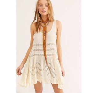 NWT Free People Voile and Lace Trapeze Slip / Tea Combo